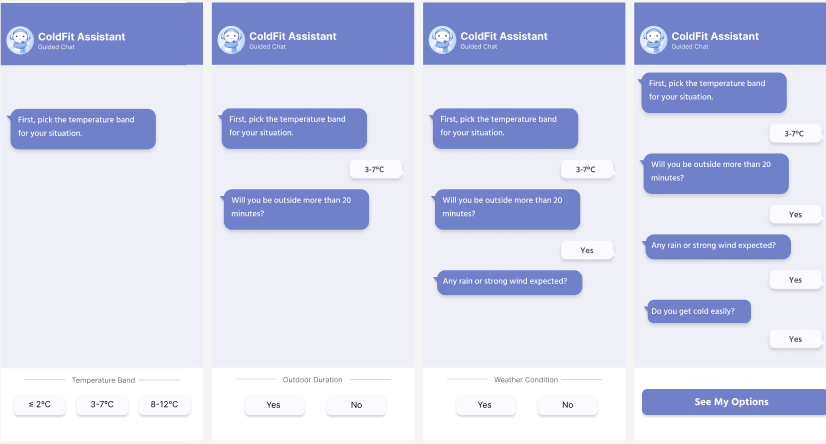 Guided interaction with structured clarifying questions
